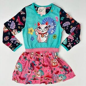 Mim-pi Toddler Girl Long Sleeve Drop Waist Dress Size 104/4 Y